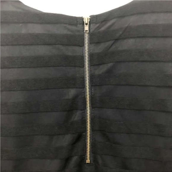 🌺SOLD ON BAY🌺 Anthropologie Stripe Mesh Tee Small 2 4 Black Lined Short Sleeves - Picture 7 of 13